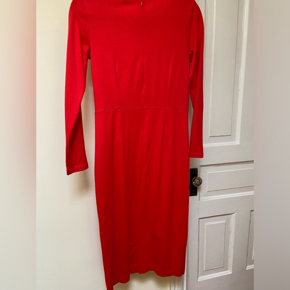 J Crew Red Knit Long-Sleeve Sheath Dress Size 2 - Picture 5 of 7